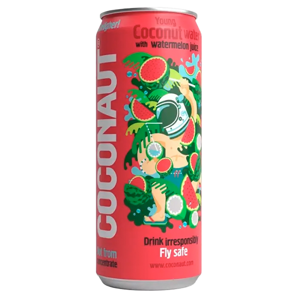 COCONAUT Agua de Coco Joven Pura con Sandía 320ml COCONAUT Pure Young Coconut Water with Watermelon 320ml