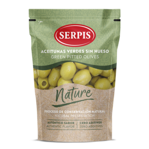 Serpis Nature Pitted Green Olives 75g